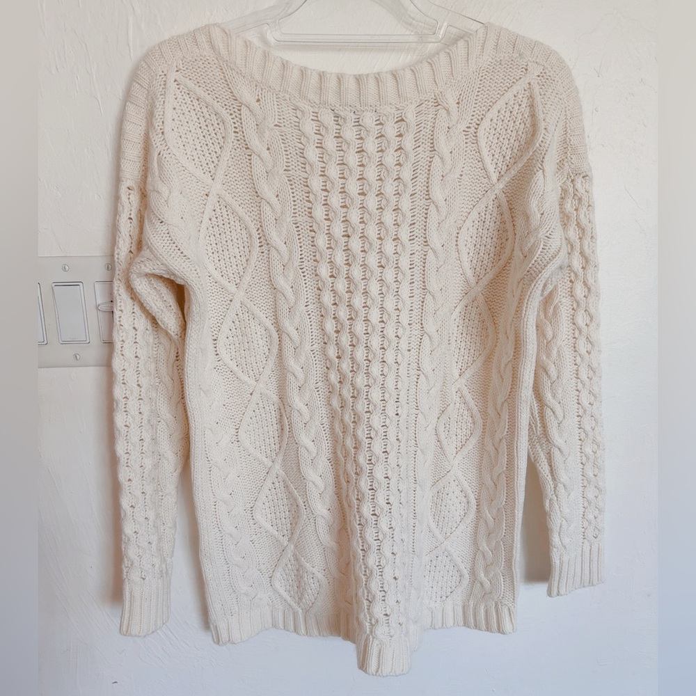 Madewell Cream Cable Knit Sweater - Picture 9 of 10